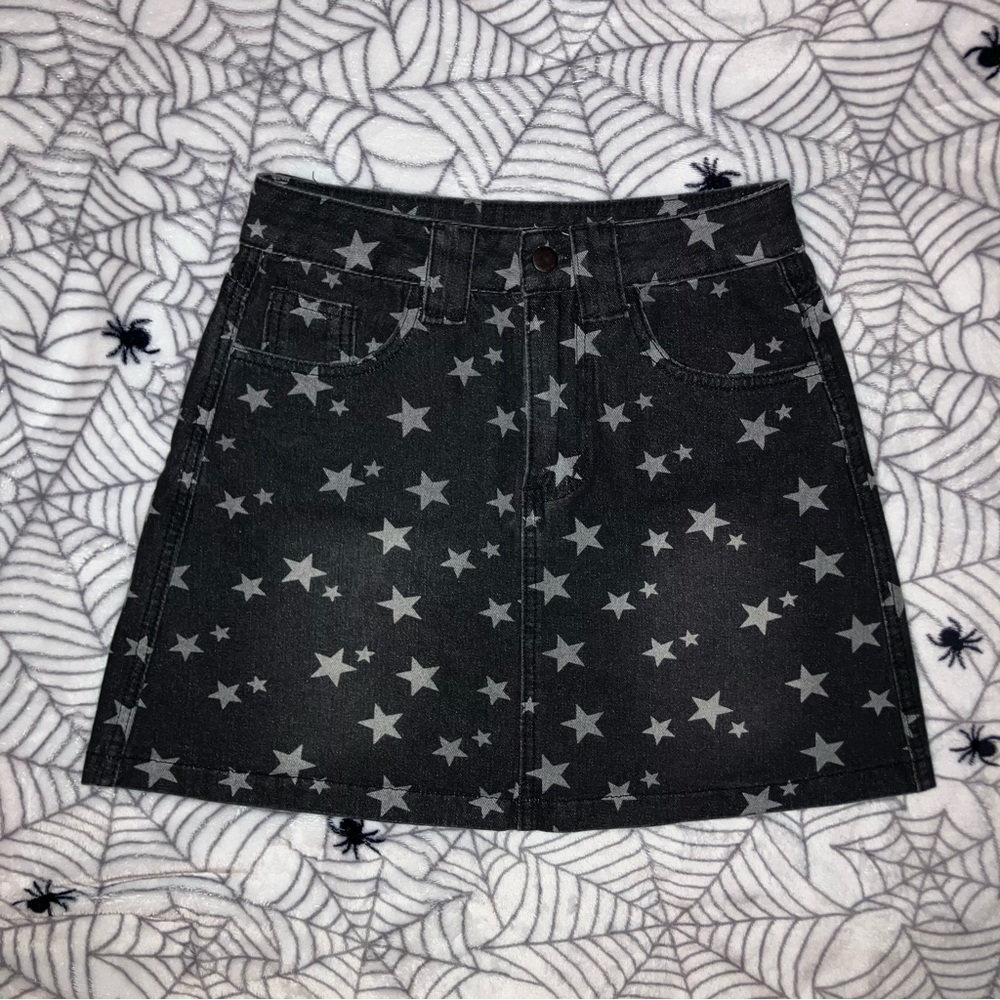 NEW GRUNGE STAR DENIM SKIRT